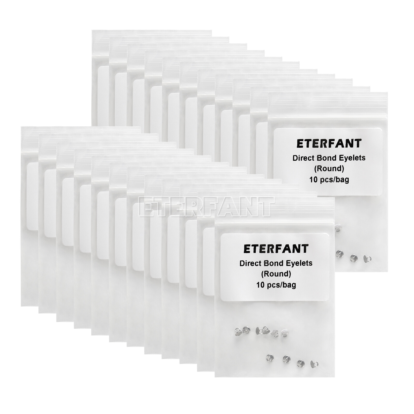 10PCs ETERFANT Dental Orthodontic Lingual Buttons Round/Rectangular Bondable