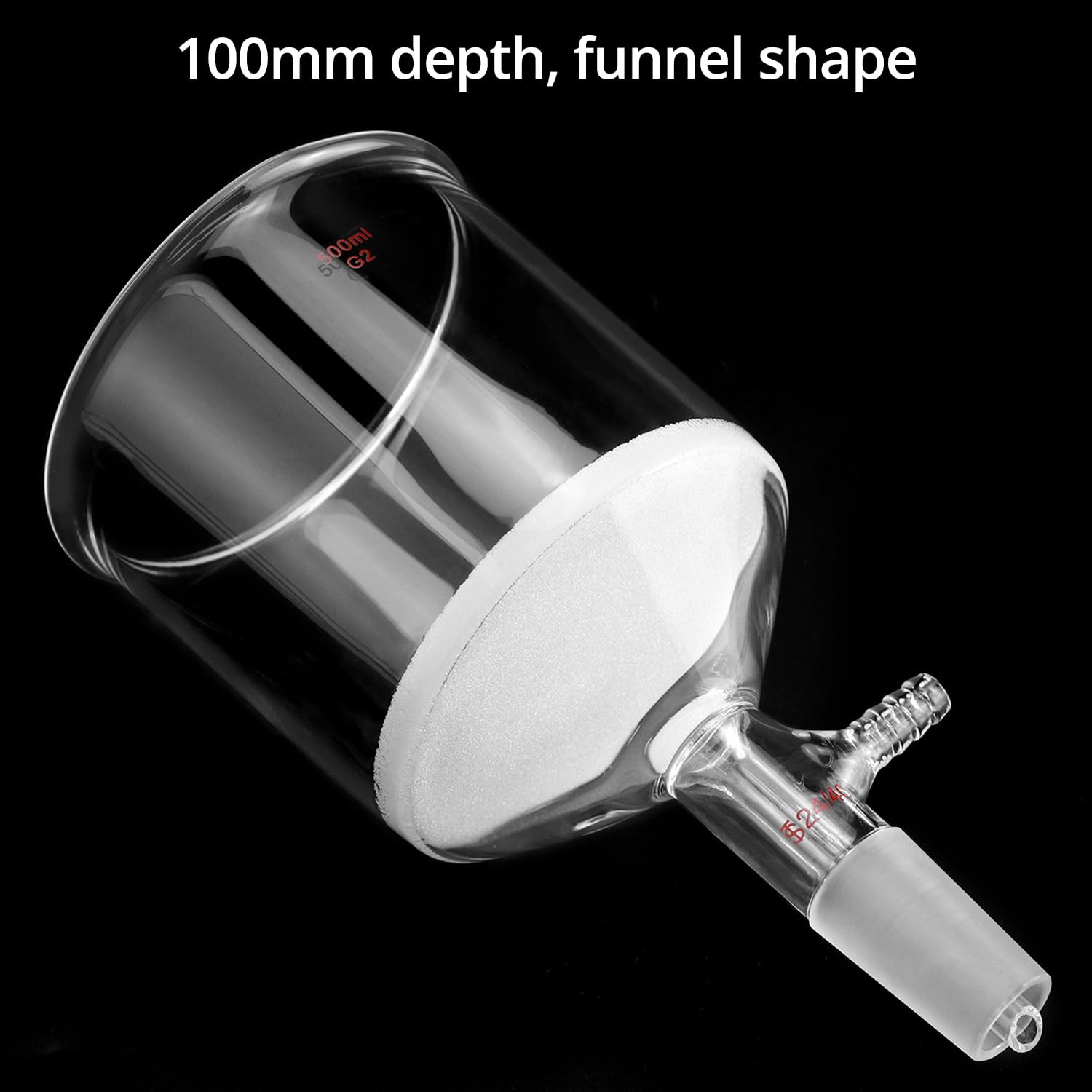 500Ml Borosilicate Glass Buchner Filtering Funnel with Medium Frit (G2) – 24/40