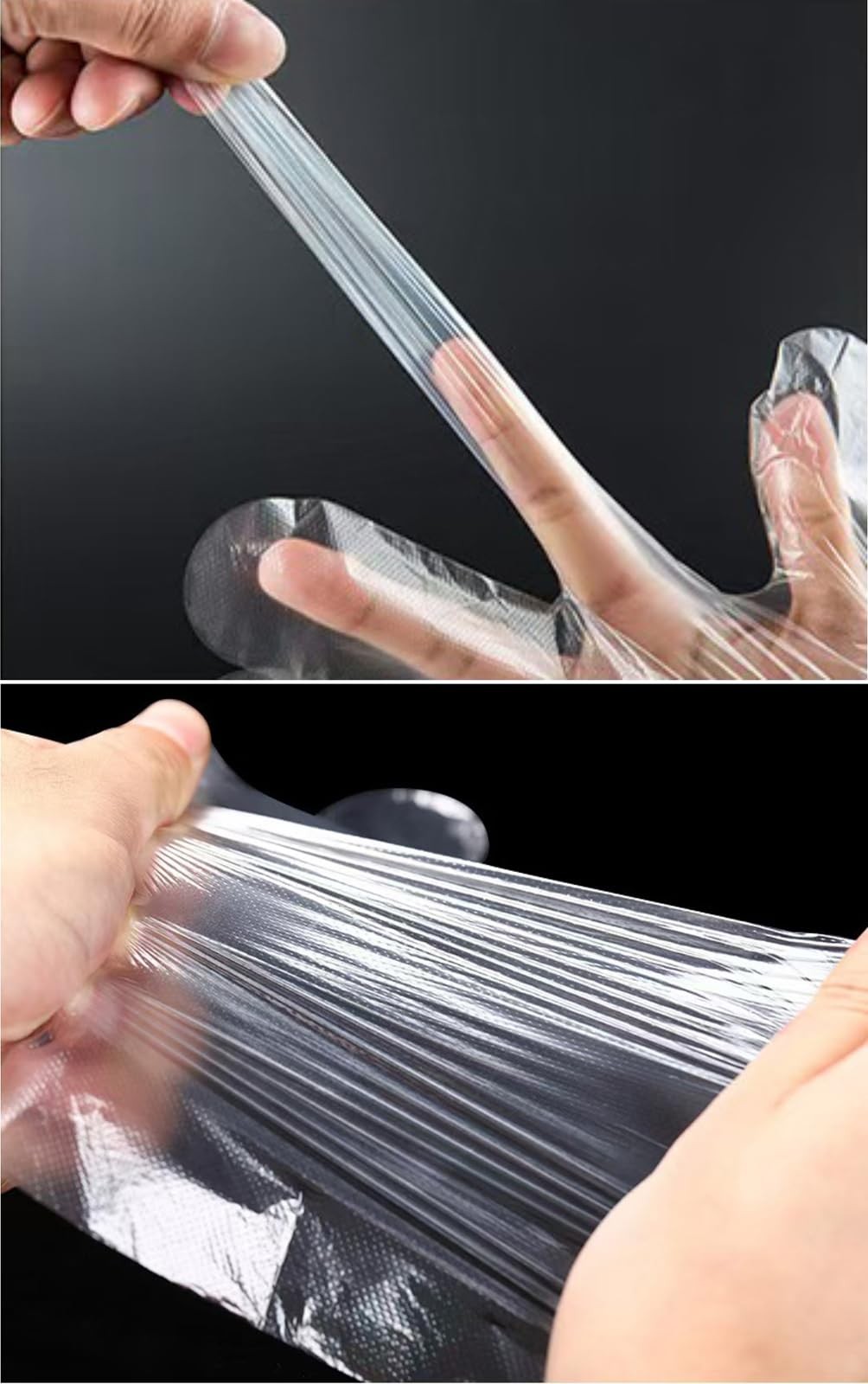 400 Count Disposable Poly Plastic Gloves for Cooking, Food One Size, Open