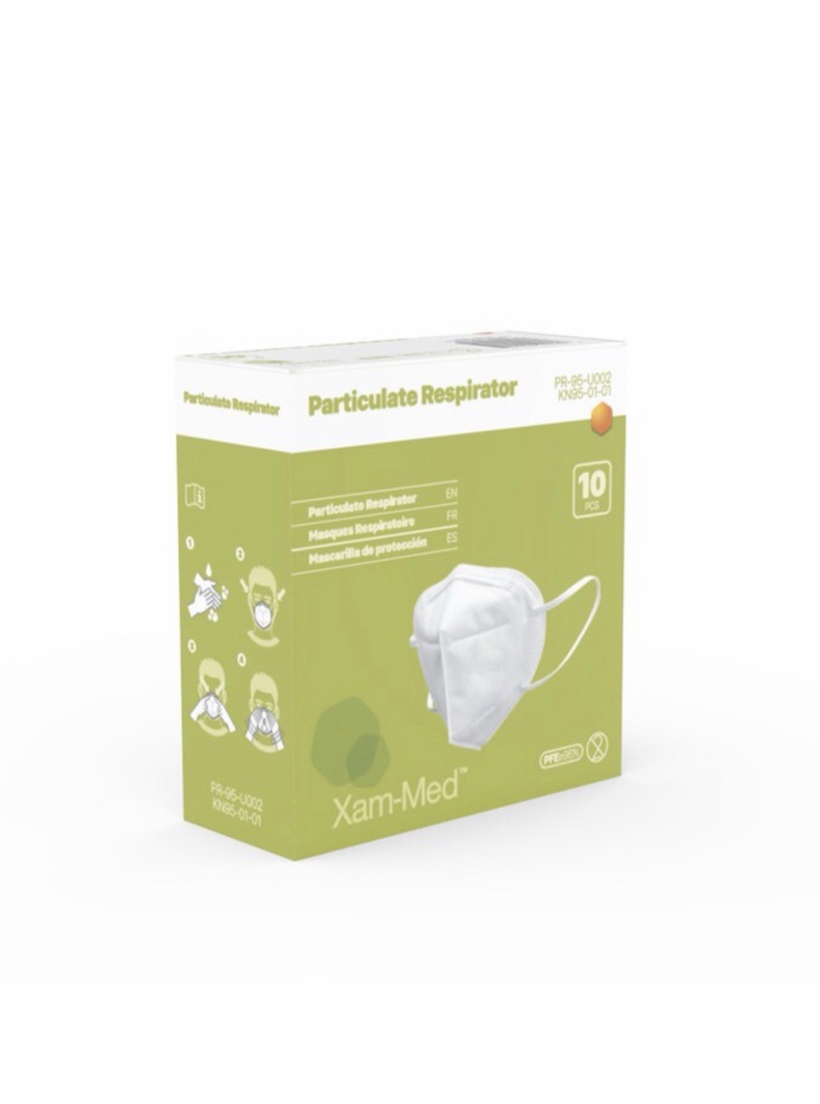 30 Xam-Med Disposable PR-95-U002 / KN95-01-01 Particulate Masks PFE ≥ 95%-3 PACK
