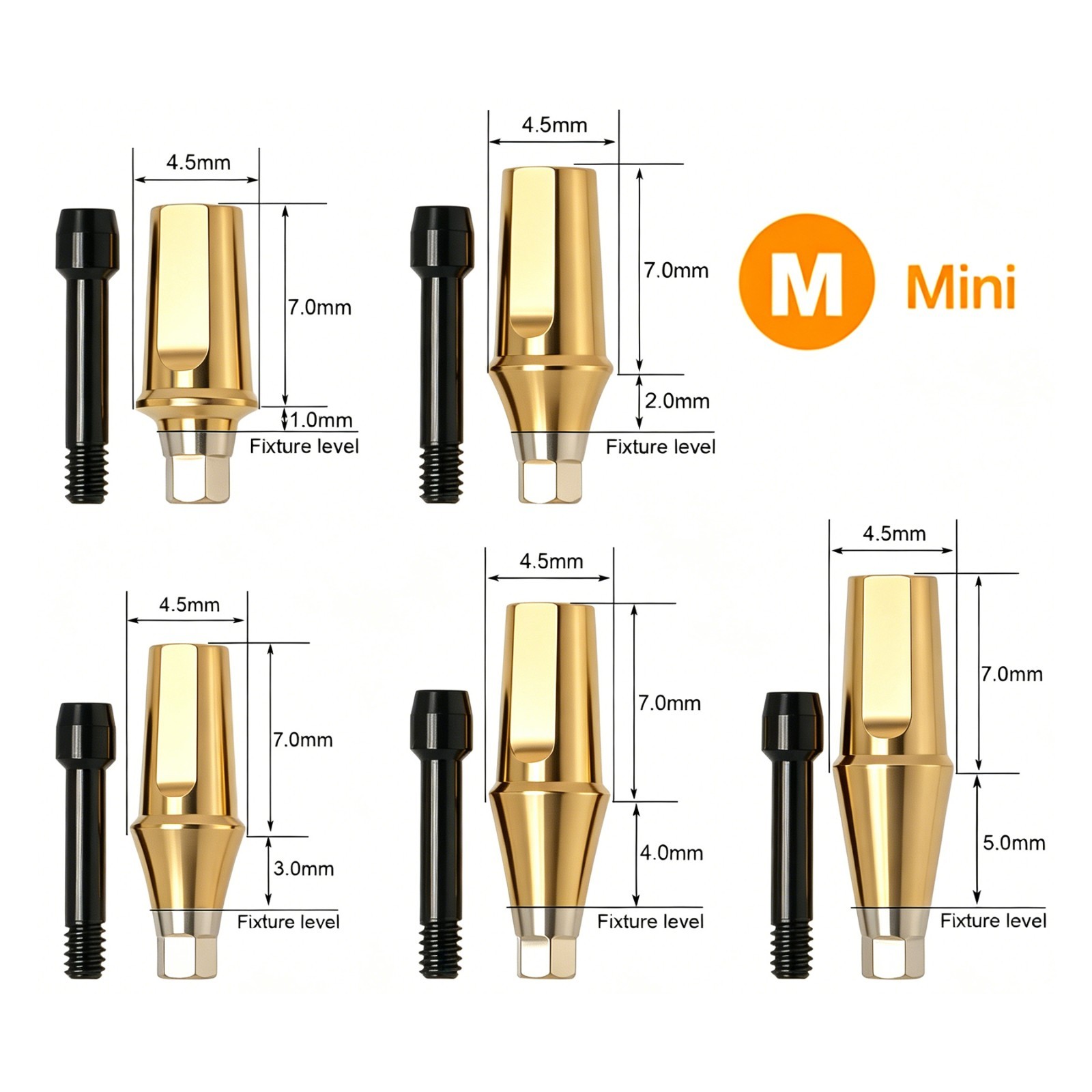 US Dental ET Straight Abutment Hex fit Hiossen ET Osstem TS Mini/Regular