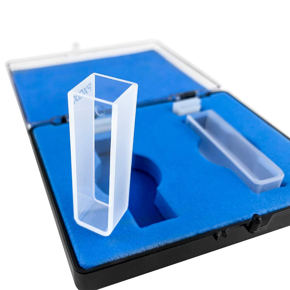 10mm Square UV Quartz Cuvettes 2-Pack, Sealable, 190-2500nm, 2 Clear Sides UVVIS