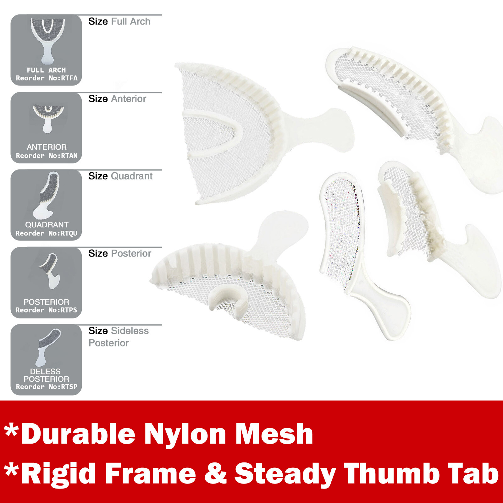 50 Pcs Dental Disposable Impression Bite Registration Tray- Posterior/Quadrant