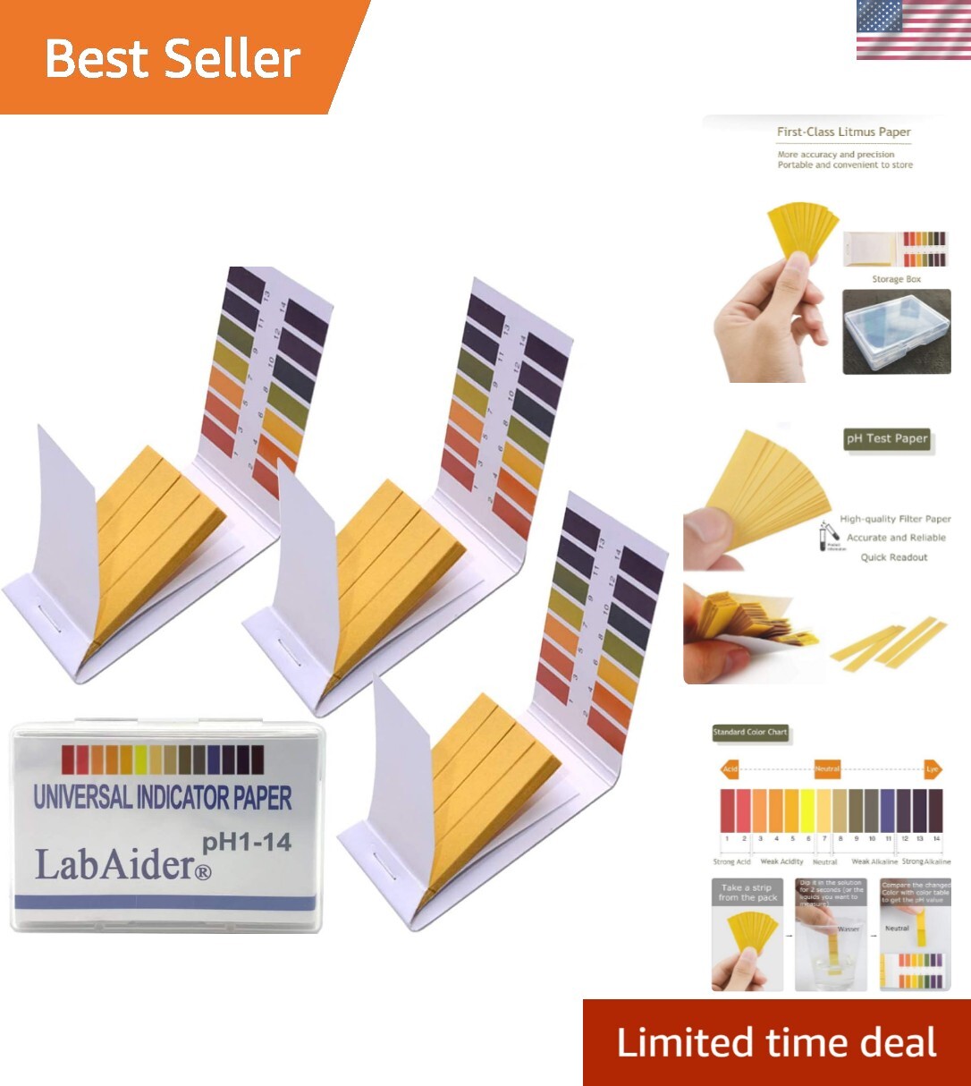 240 Count pH Strips Kit – 1-14 Range for Saliva, Urine, and Water
