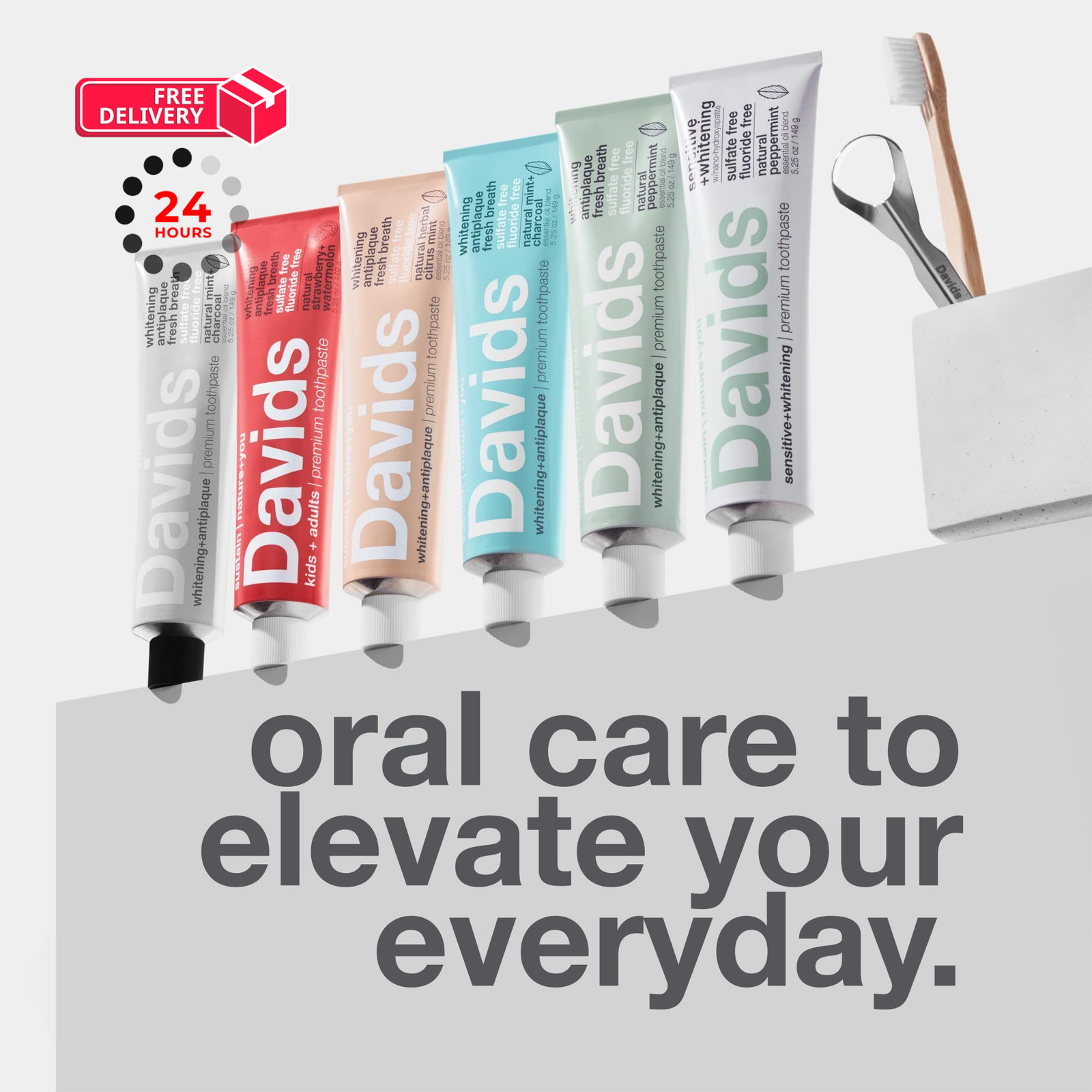 Davids Charcoal Toothpaste for Enhanced Teeth 5.25 Ounce (Pack of 1), Gray