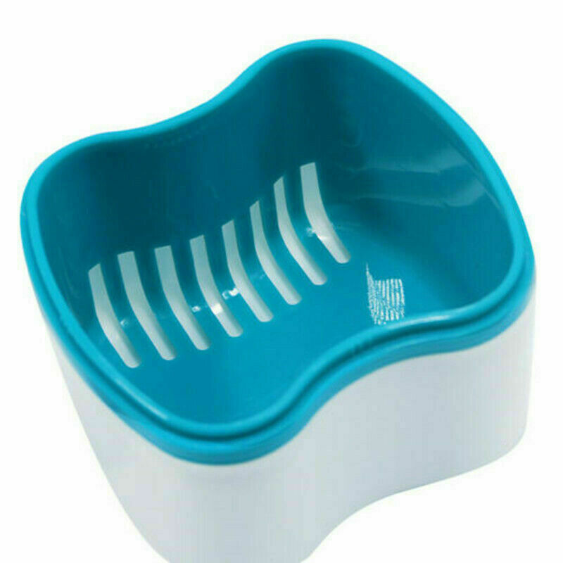 Denture Box Case Dental False Teeth Cleaning Container Rinsing Hold Basket 1 Pc