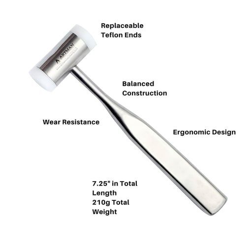 Artman Instruments Surgical Mallet with Teflon Coated Head, Single