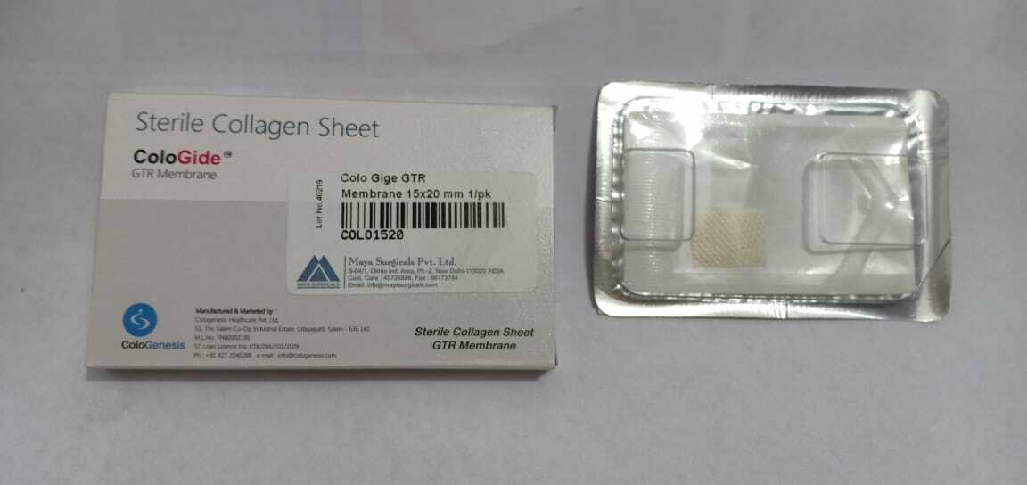 Pack of 3 New Colo Gide Sterile Collagen Sheet GTR Membrane 15 x 20mm Fast Ship