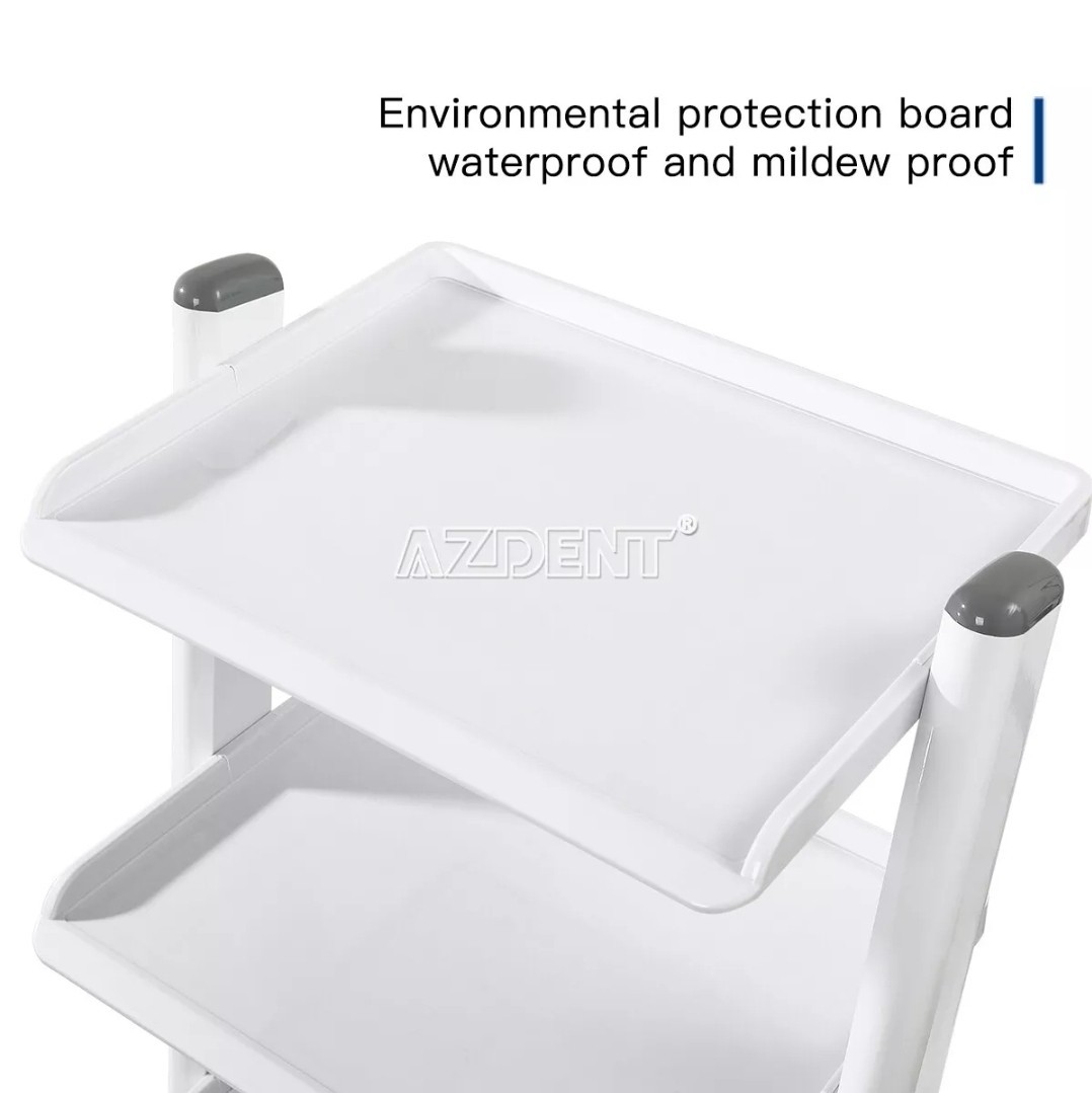 Rolling Tool Trolley Cart 3 Tray Serving Utility Decker Instrument Power Socket