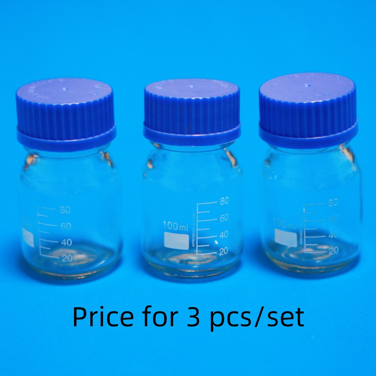 Lab glass reagent bottle 1000 ml x 1 pc, 500 ml x 2 pcs/lot , heavy wall