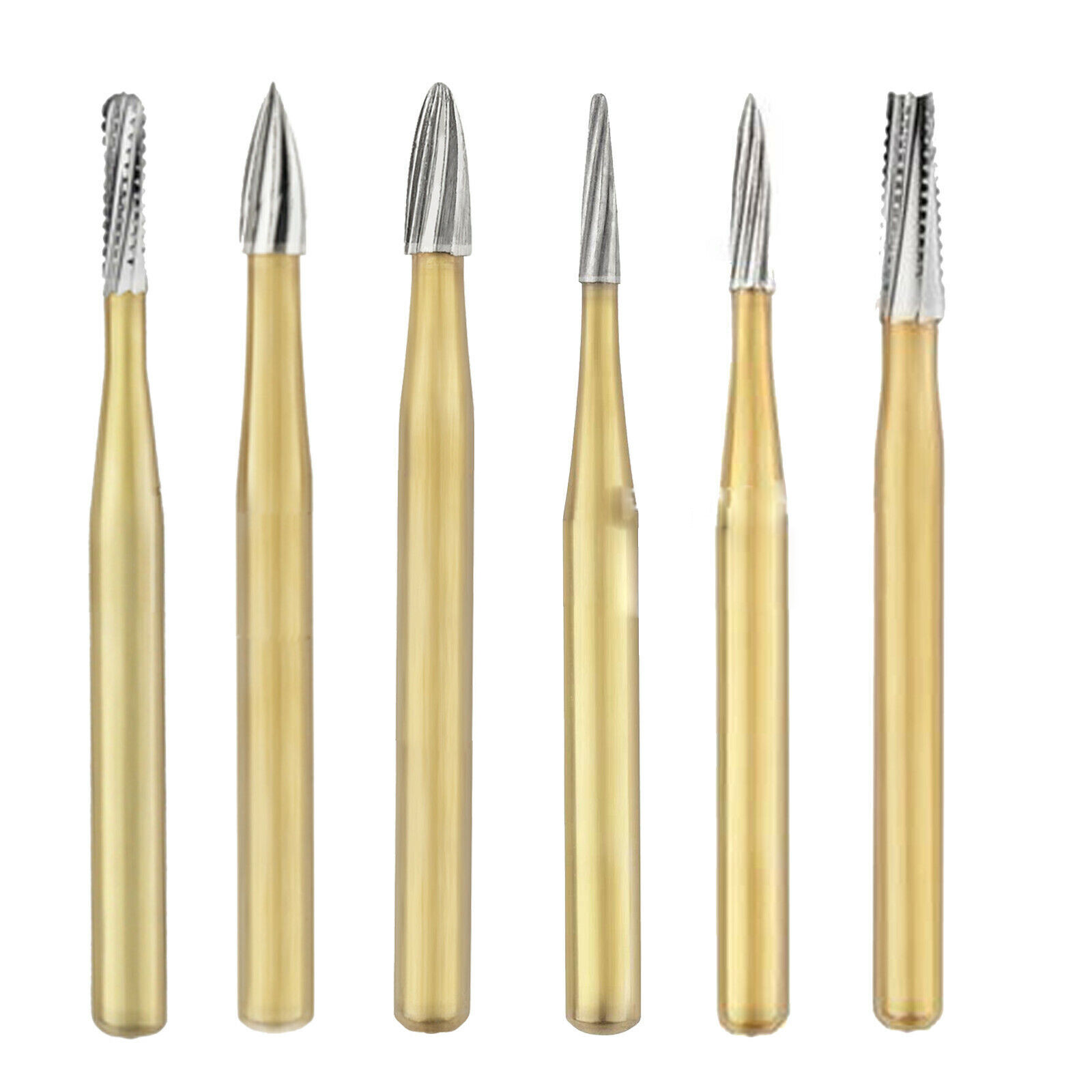 10 Pcs Dental Trimming&Finishing Gold Burs Carbide Burs 7901/7803/7104/7404/1958