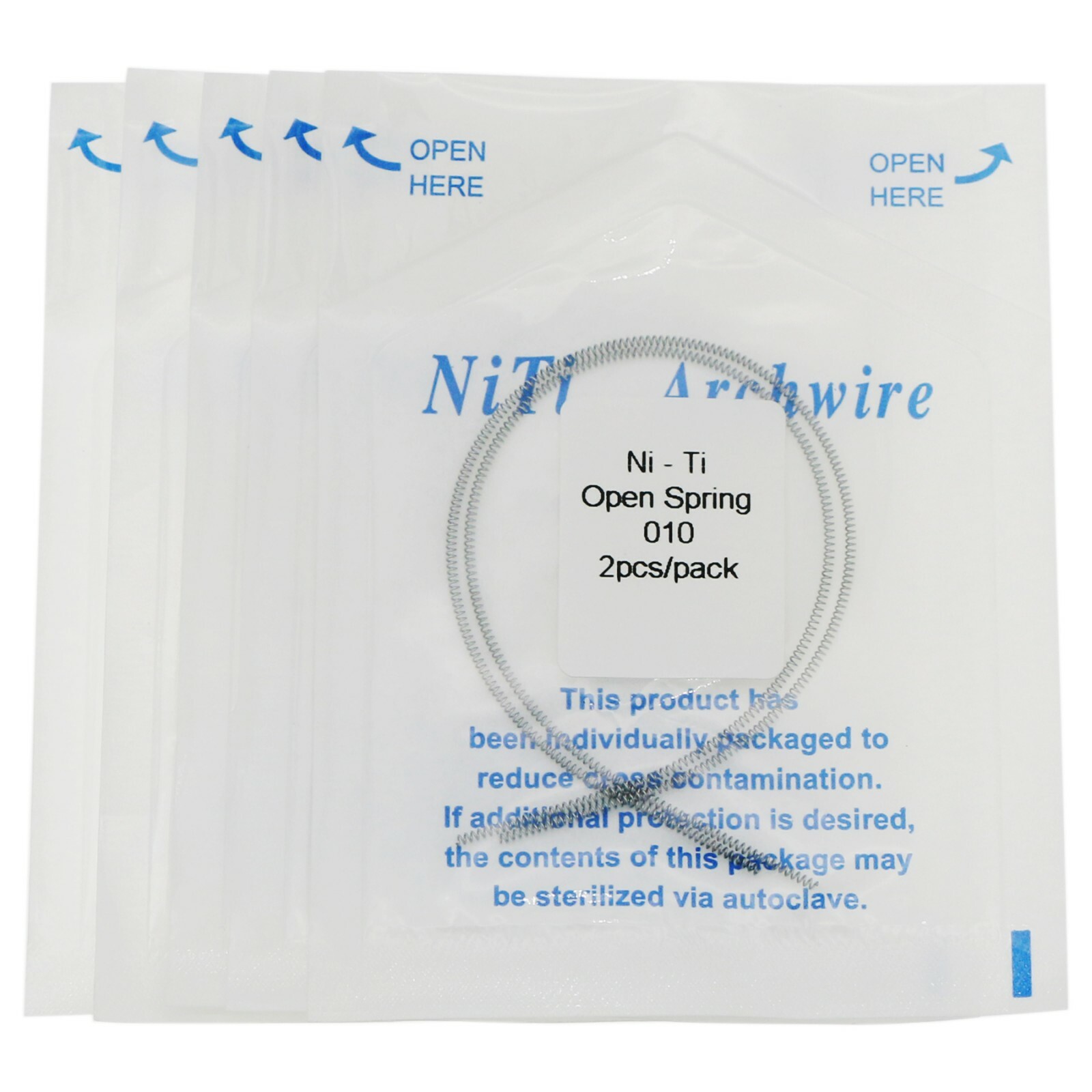 10 Pcs Dental Orthodontic NiTi 0.012/0.010*180 mm Open Coil Spring Medium Force