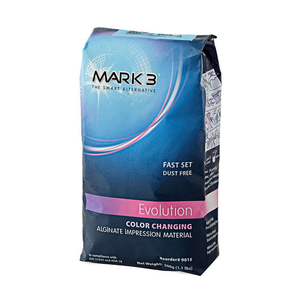 MARK3 Evolution Color Changing Alginate, Dust Free, Fast Set, 1.1 Lb, 1/Pk