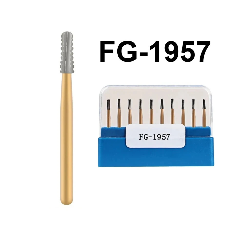Dental Carbide Burs FG1957-FG1958 High Speed Tungsten Steel Crown Metal Cutt Bur
