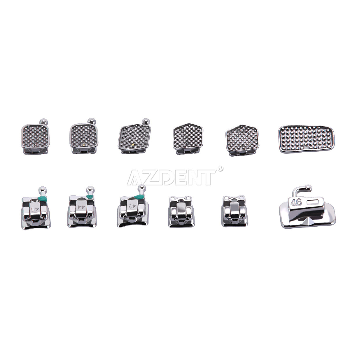 5X AZDENT Dental Orthodontic MIM Self Ligating Bracket Braces Roth.022 Hooks 345