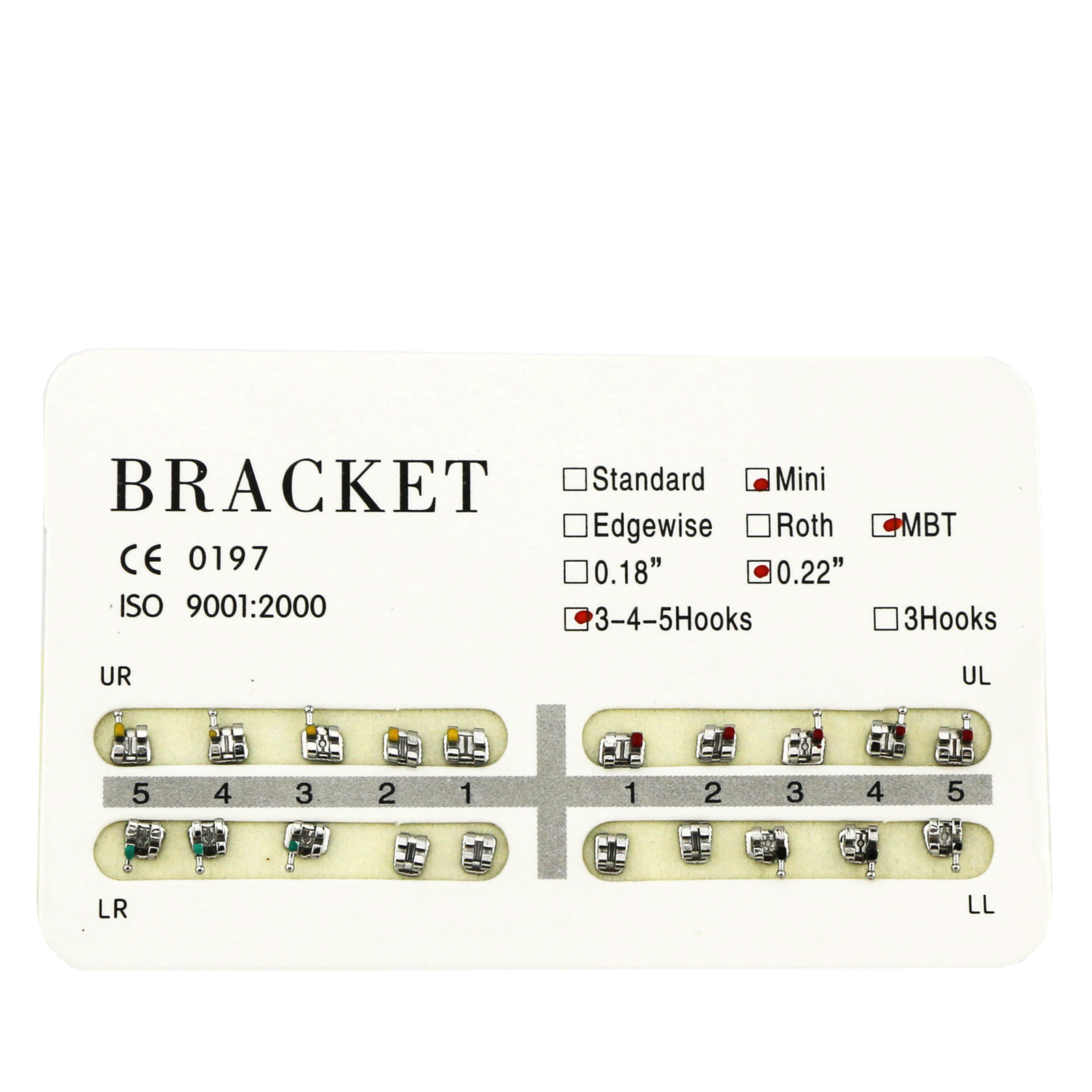 US Dental Orthodontic MIM Metal Brackets Mini Roth MBT 018 022 Slot 3 4 5 Hooks