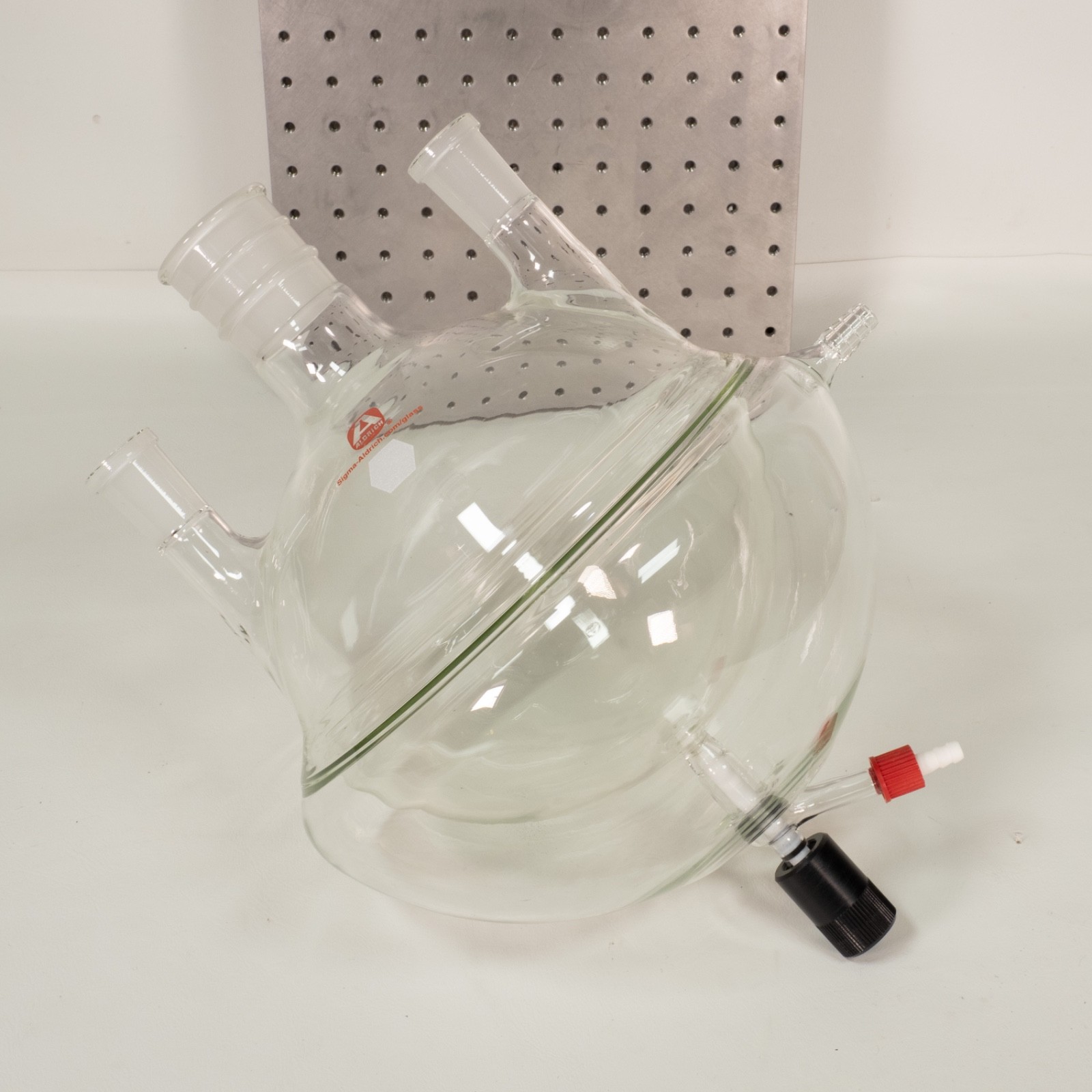 NOS New Sigma-Aldrich 4L Jacketed 3-Neck Reactor Flask Drain Valve PTFE Stopcock