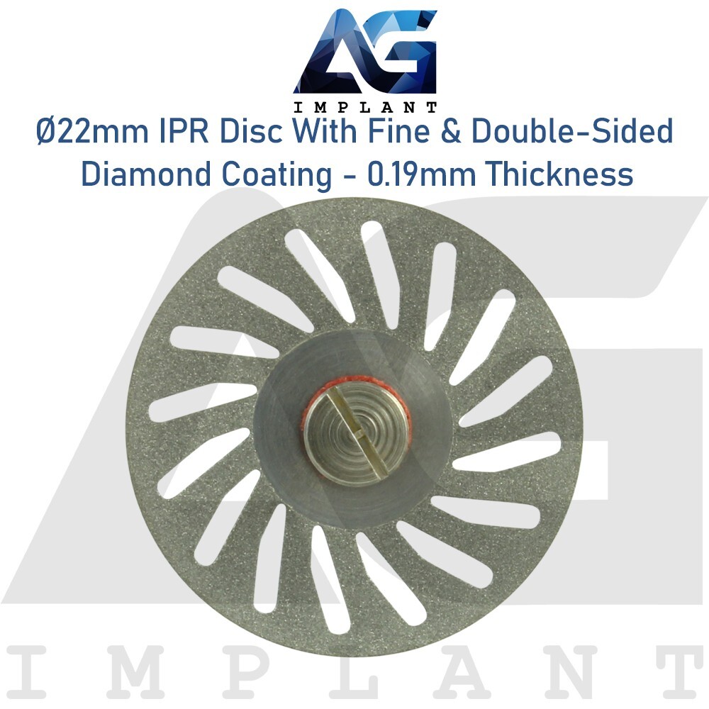 Ø22mm IPR Disc Fine Double Sided Diamond Coating 0.19 Ortho Mandrel