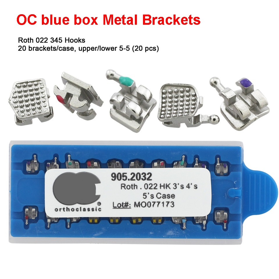 Orthodontic Metal Brackets OC Mini MIM Braces MBT Roth 022 345 Hooks Twin Braces