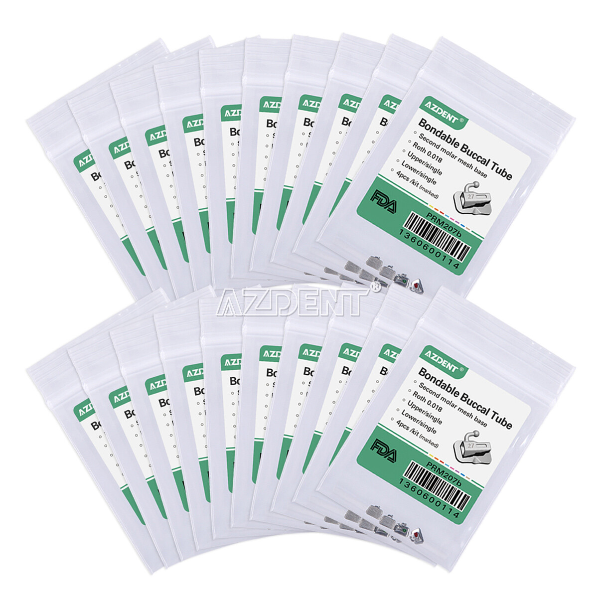 AZDENT Dental Ortho 1st Molar Buccal Tube Bondable Non-conv MBT/Roth .022 U1L1