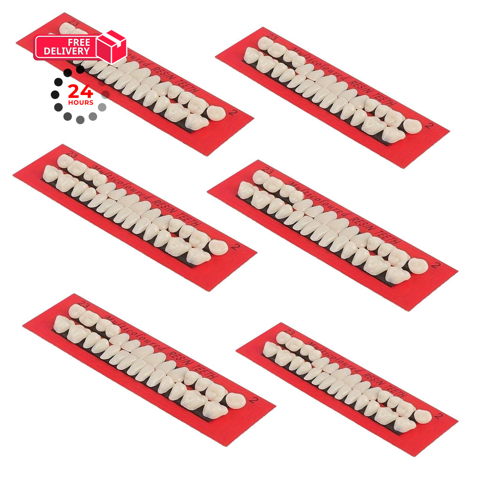 Dental Resin Fake Teeth Dentures Upper and Lower 168Pcs White