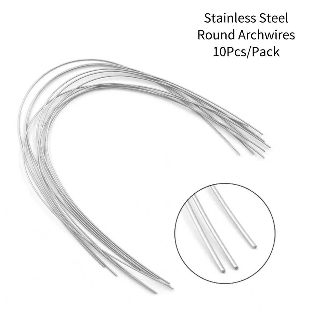 10pcs/pack Dental Orthodontic Stainless Steel Round Arch Wire Ovoid Form