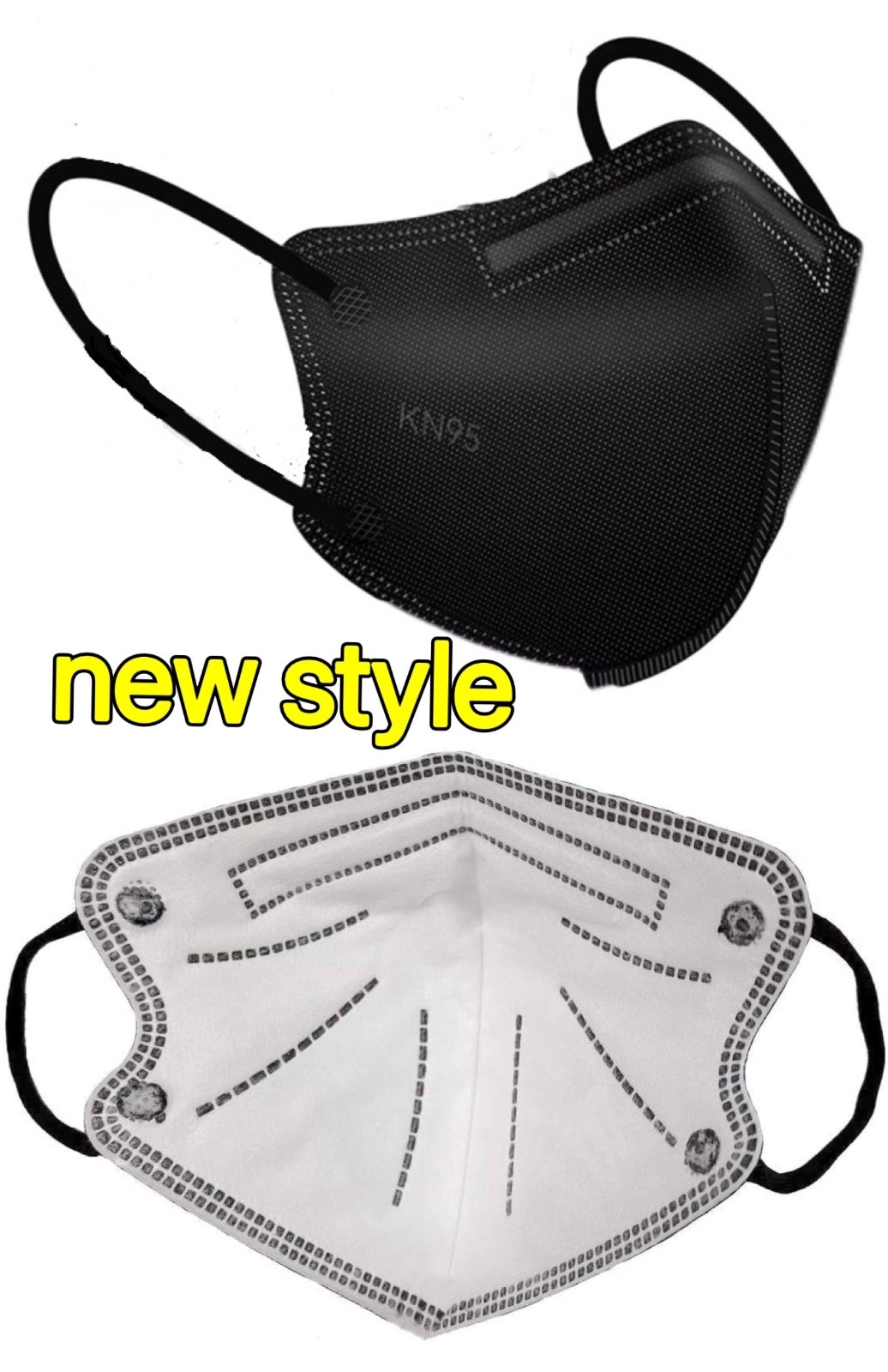 20/40 Pcs Black KN95 Protective 5 Layer Face Mask BFE 95% Disposable Child Masks