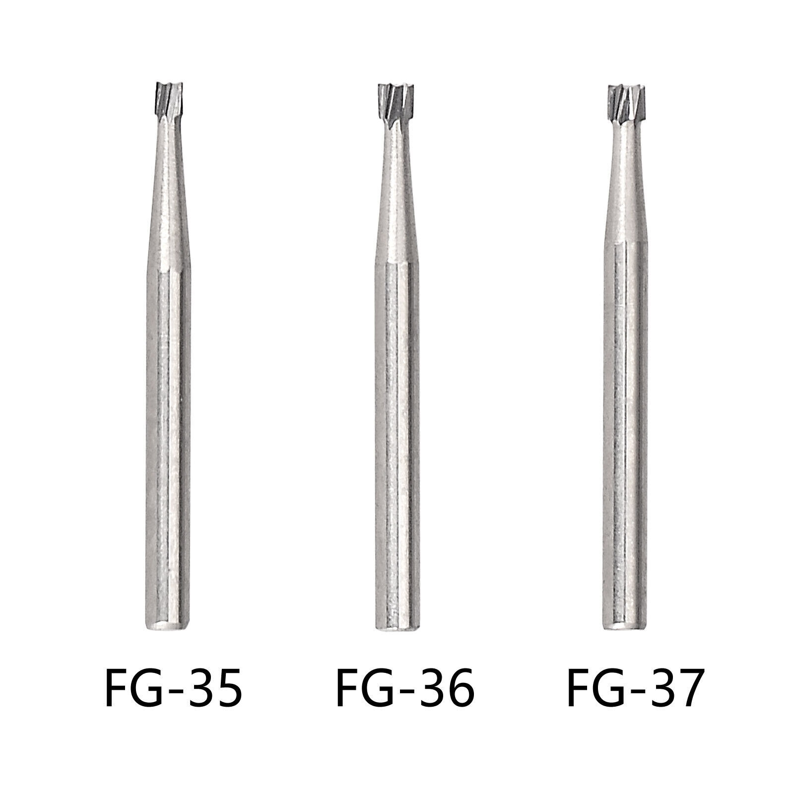 Dental Tungsten Carbide Steel Burs FG Drills Round Pear Taper Fissure Cutter