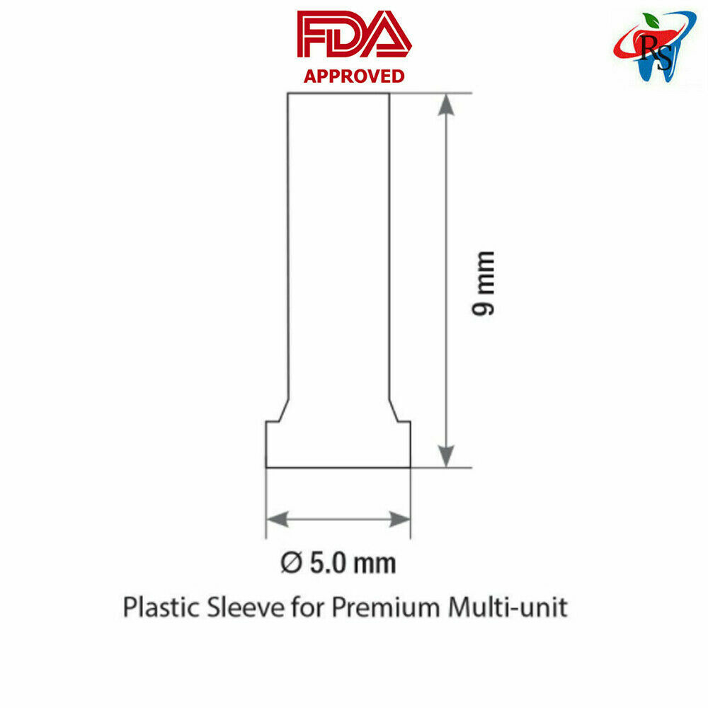 5x Set Prosthetic Straight Multi Unit 1.6 NP Conical 2.25 +Plastic Sleeve