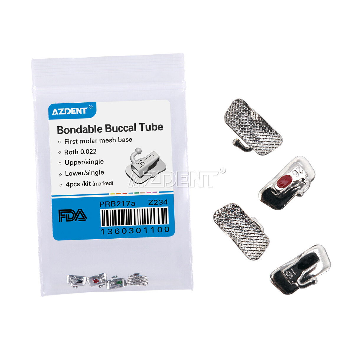 Tubo Bucal de Ortodoncia 1er Molar No Conv. Bondable Roth.022 Marca de Láser