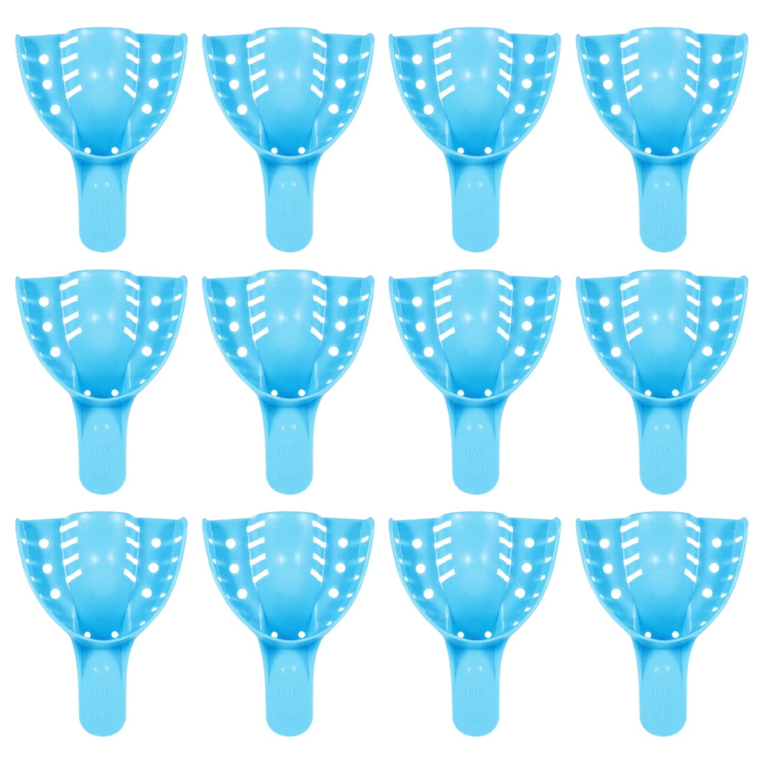 JMU Dental Impression Tray,Bag of 12 Perforated Disposable Trays,1 Large #1