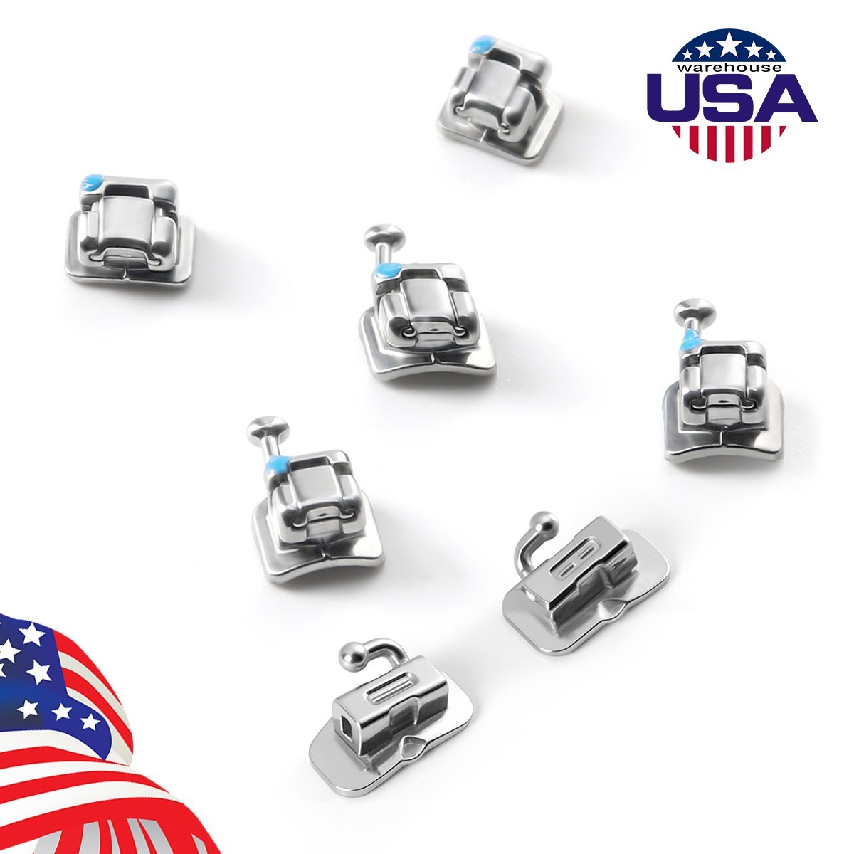 AZDENT Dental Orthodontic Self Ligating Bracket Braces Mini Roth.022 Hooks 345