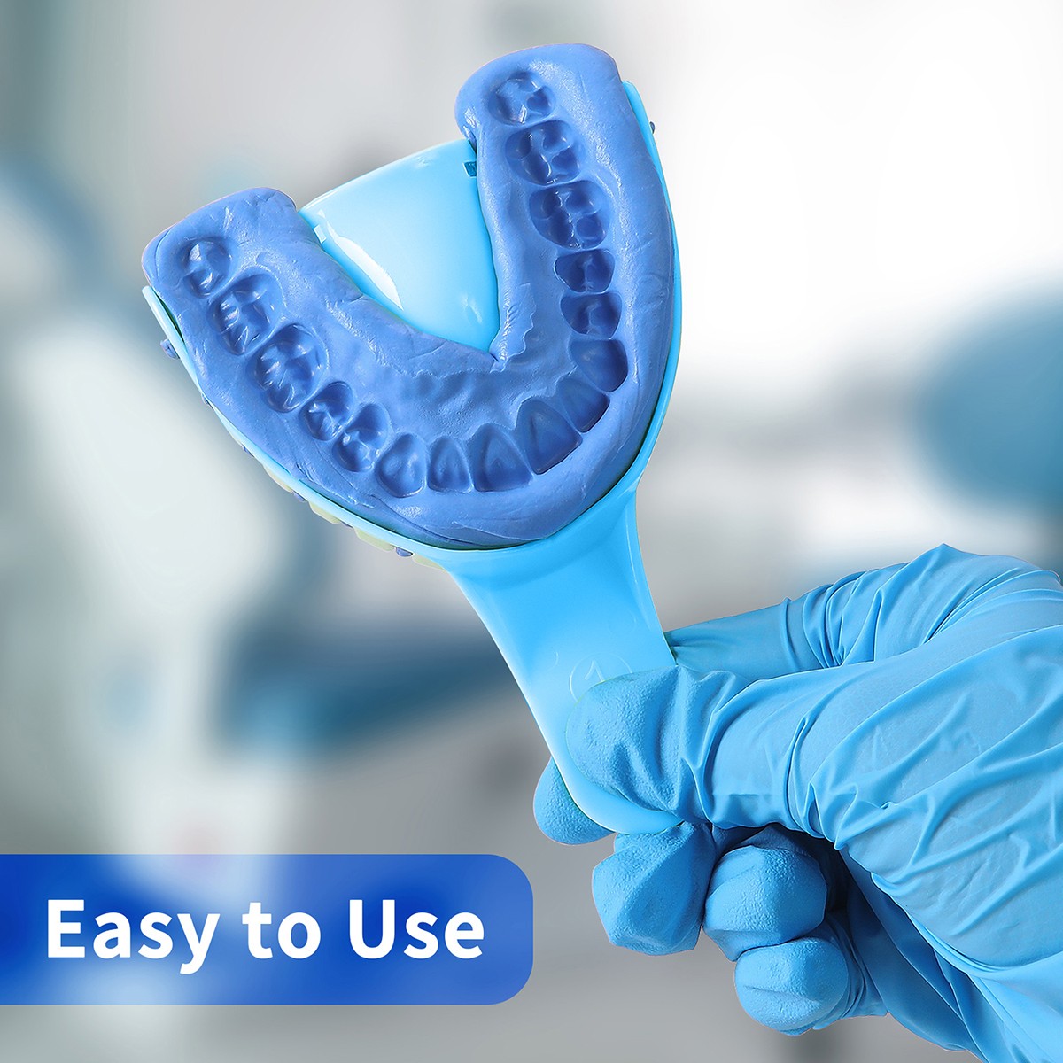 12Pcs Dental Impression Trays Perforated Plastic Denture trays Upper/Lower L/M/S
