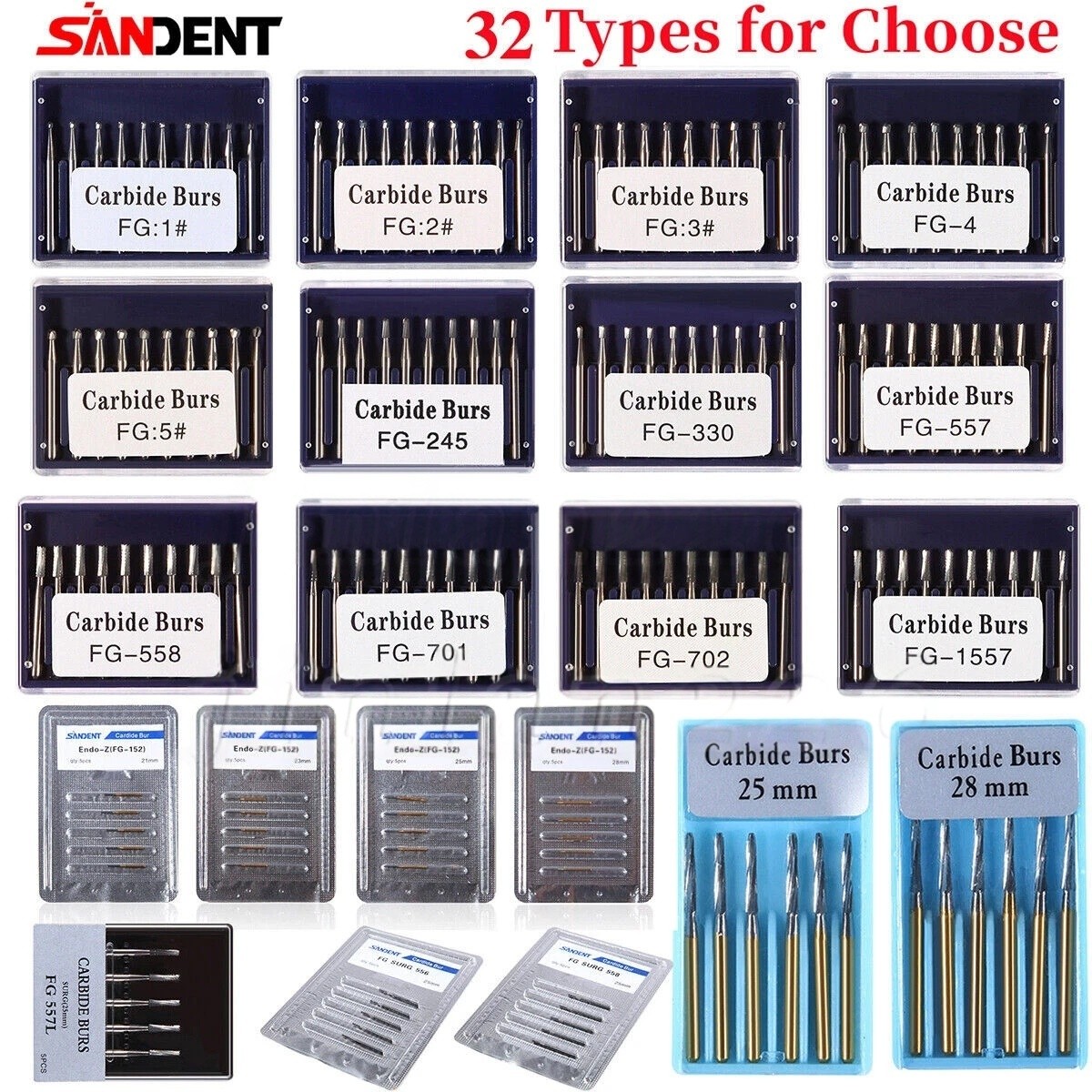 Surgical Tungsten Carbide FG Burs 25mm/28mm/19mm fit High Speed Handpiece Dental