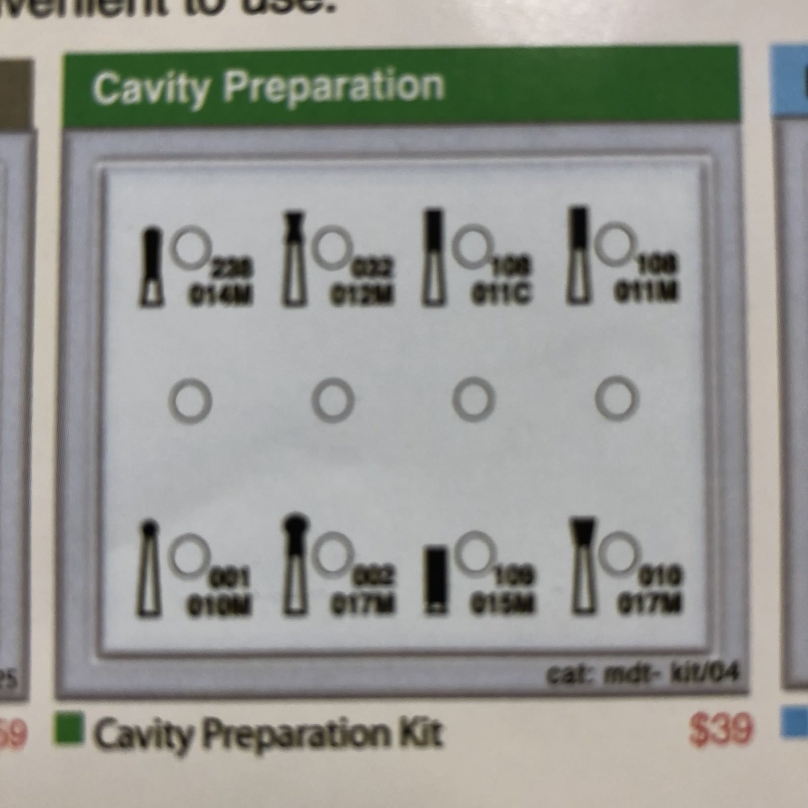 MDT Dental Cavity Preparation Kit #4 8-FG Diamond Burs & autoclavable