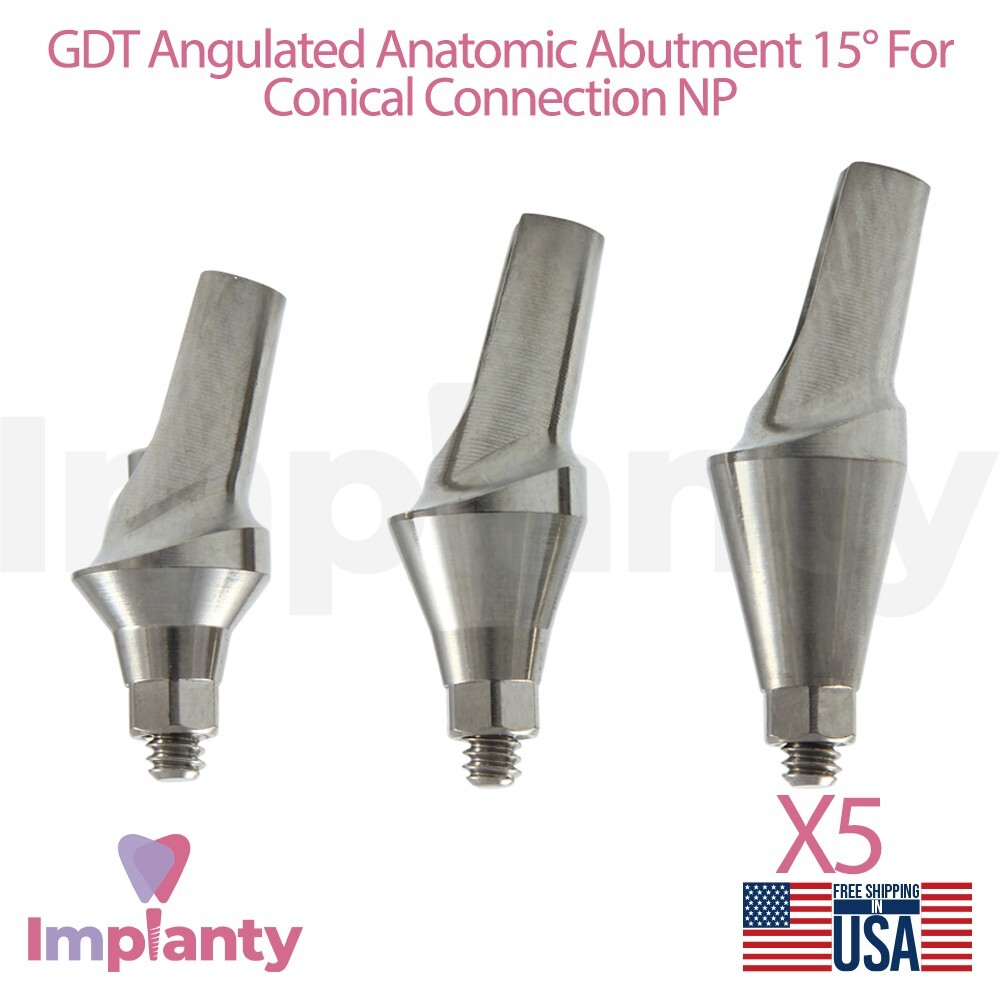 5X GDT Anatomic Angled Prosthetic 15° Conical Connection Narrow Platform Dental