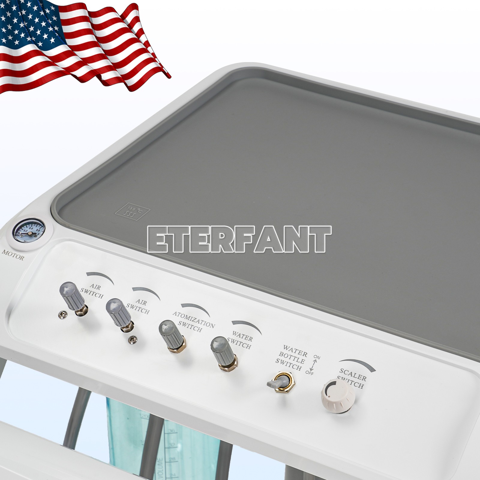 Dental Portable Mobile Delivery Unit 4 Holes with Air Compressor Suction System