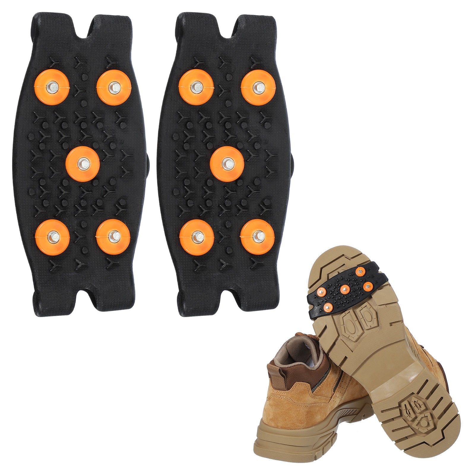 1 Pcs Non-Slip Spikes, 5 Tooth Steel Nails Ice Cleats, Black