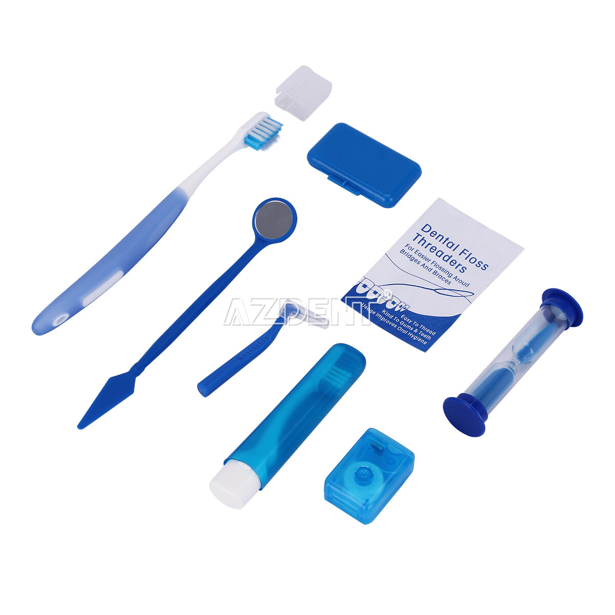AZDENT Dental Orthodontic Oral Care Kit Hygiene Clean Tools Teeth Whitening Blue