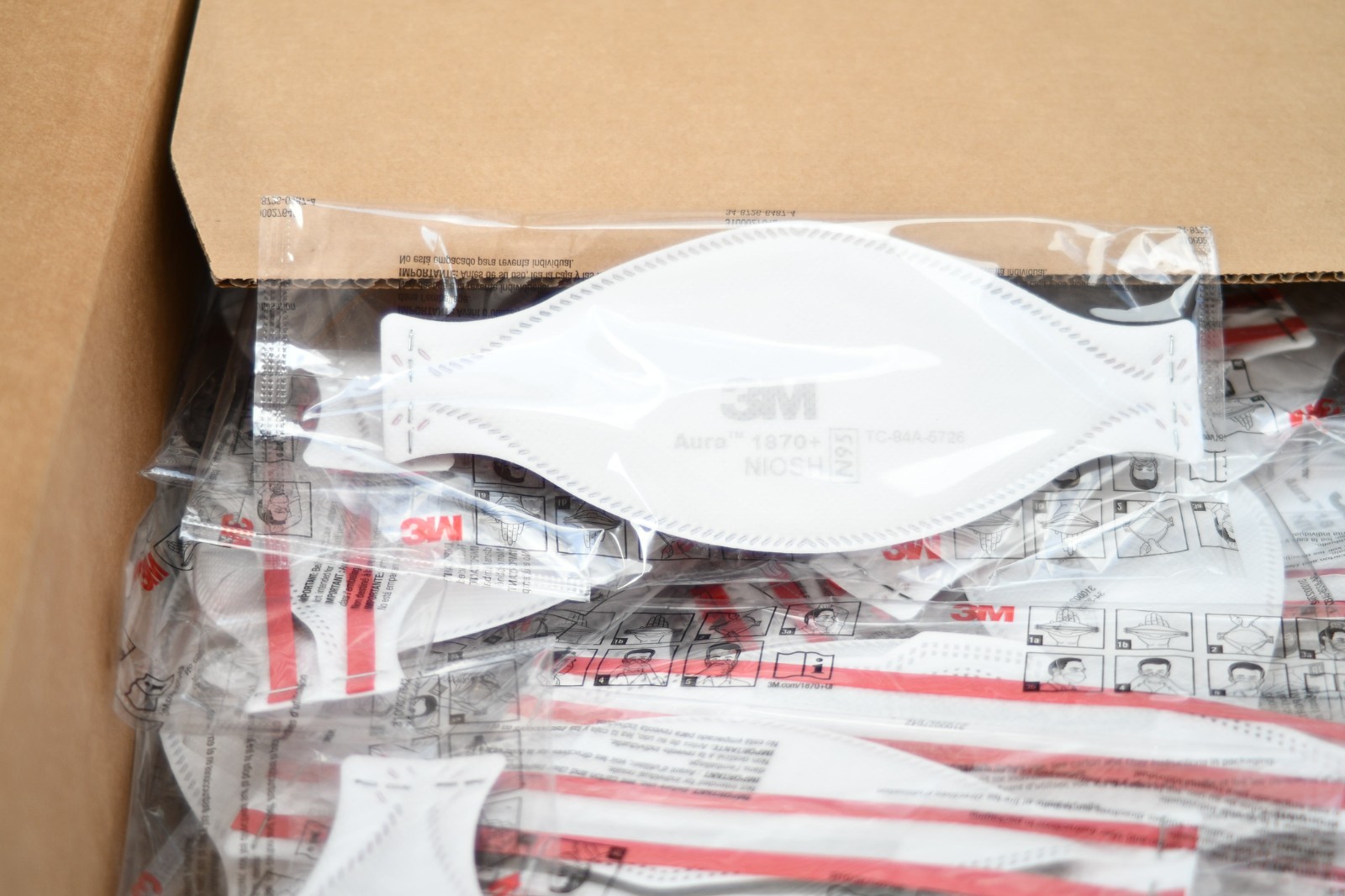 Case of 440 3M Aura N95 1870+ Respirator and Surgical Face Masks, Exp. 2026-03
