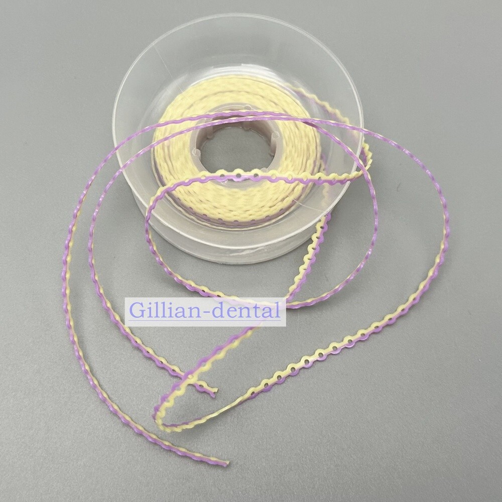 Dental Orthodontic Elastic Ultra Power Chains Rubber Band For Braces 2 Colors