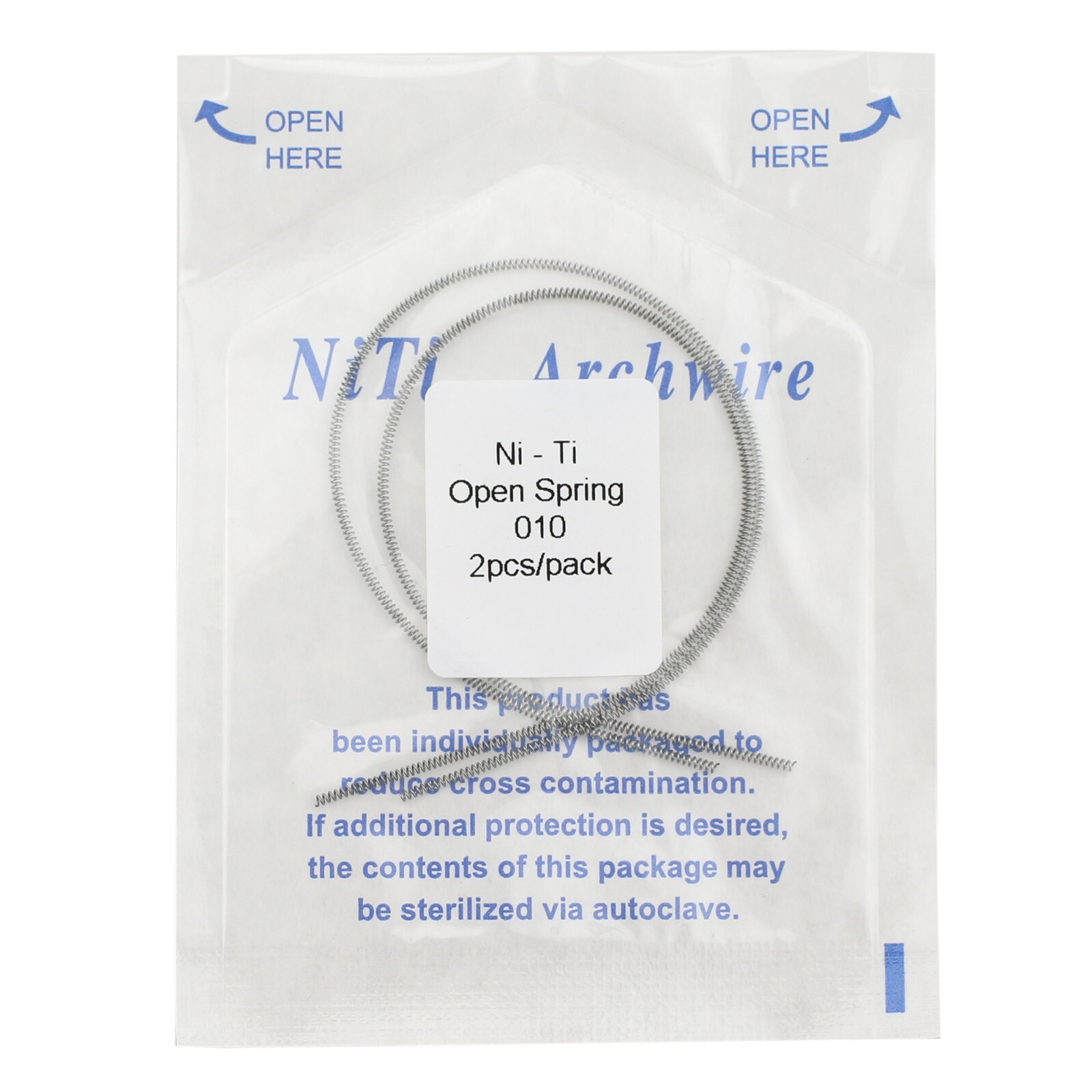 Dental Orthodontic Niti Open Closed Coil Spring Arch Wire 010 012 6/9/12mm 180mm