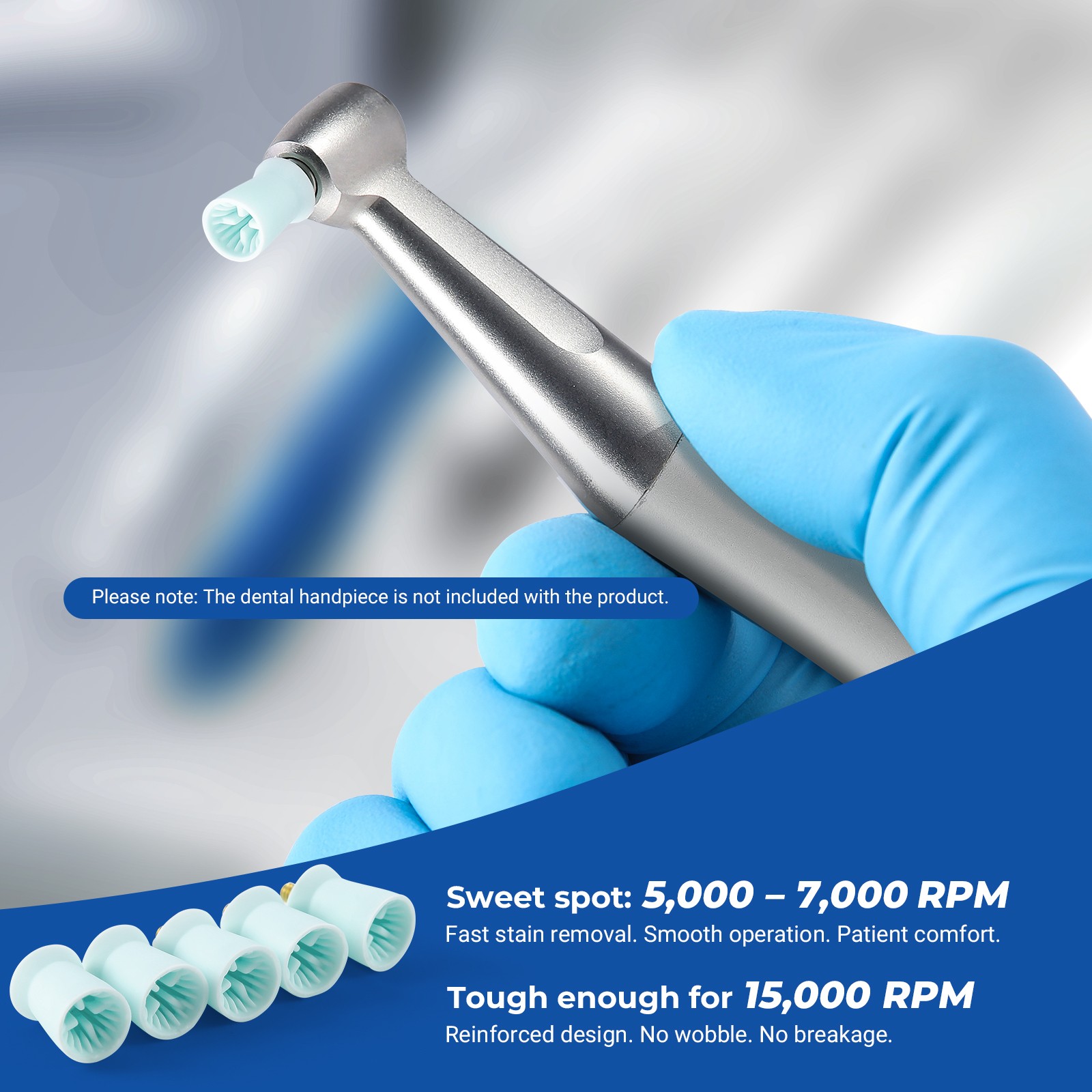 144pcs JMU Dental Prophy Polishing Cup Cups For Contra Angle Handpiece Latch