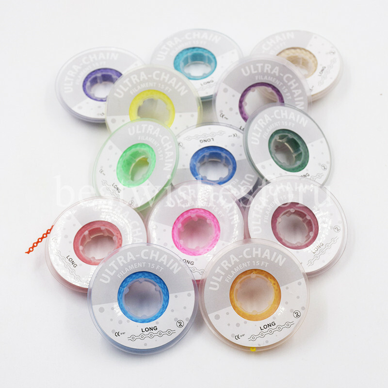 Dental Ortho 44 Colors Elastic Power Chain Rubber Bands Long/Short/Continuous