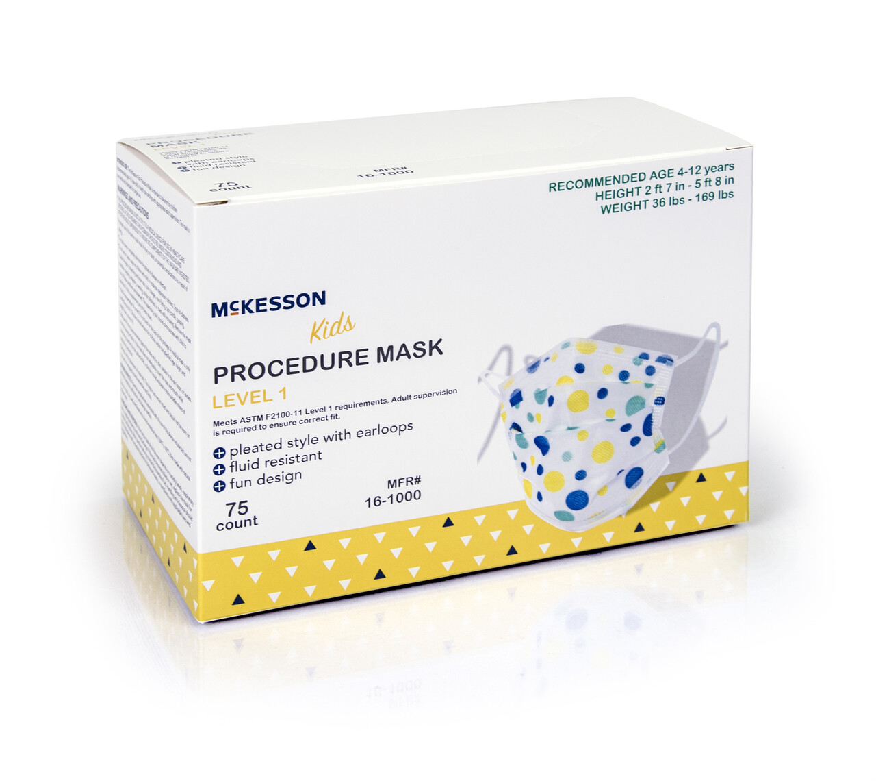 Medical Child/Kids Disposable Face Mask Polka Dot 3-PLY 75/Box Level 1 Earloop