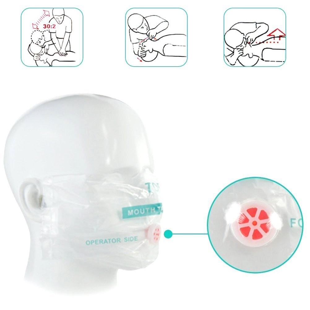 LSIKA-Z 10pcs CPR Face Shield Mask Keychain 10 Count (Pack of 1), Red-10