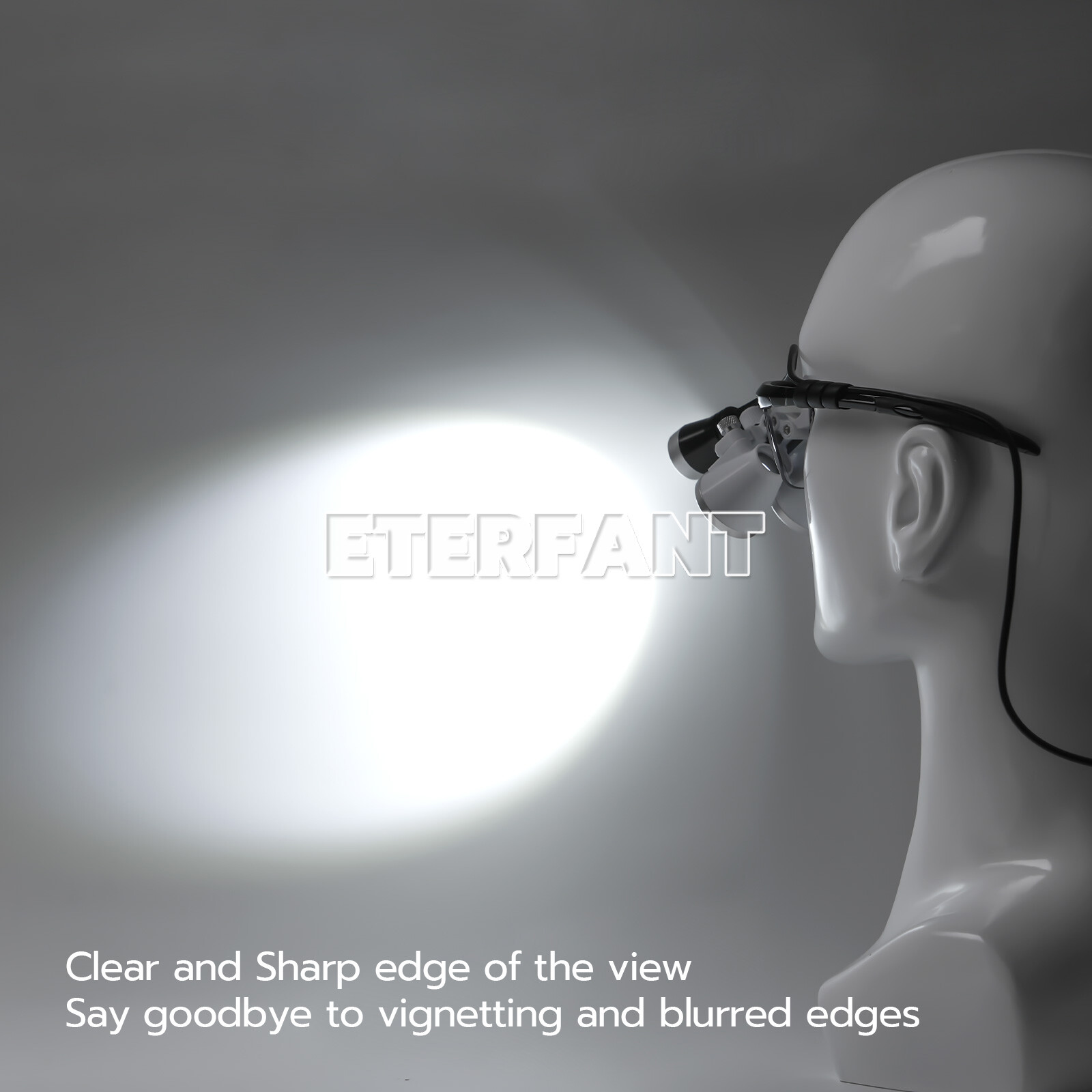 ETERFANT Dental 3.5x Magnifier Medical Binocular Loupes+3W LED Head Light Lamp
