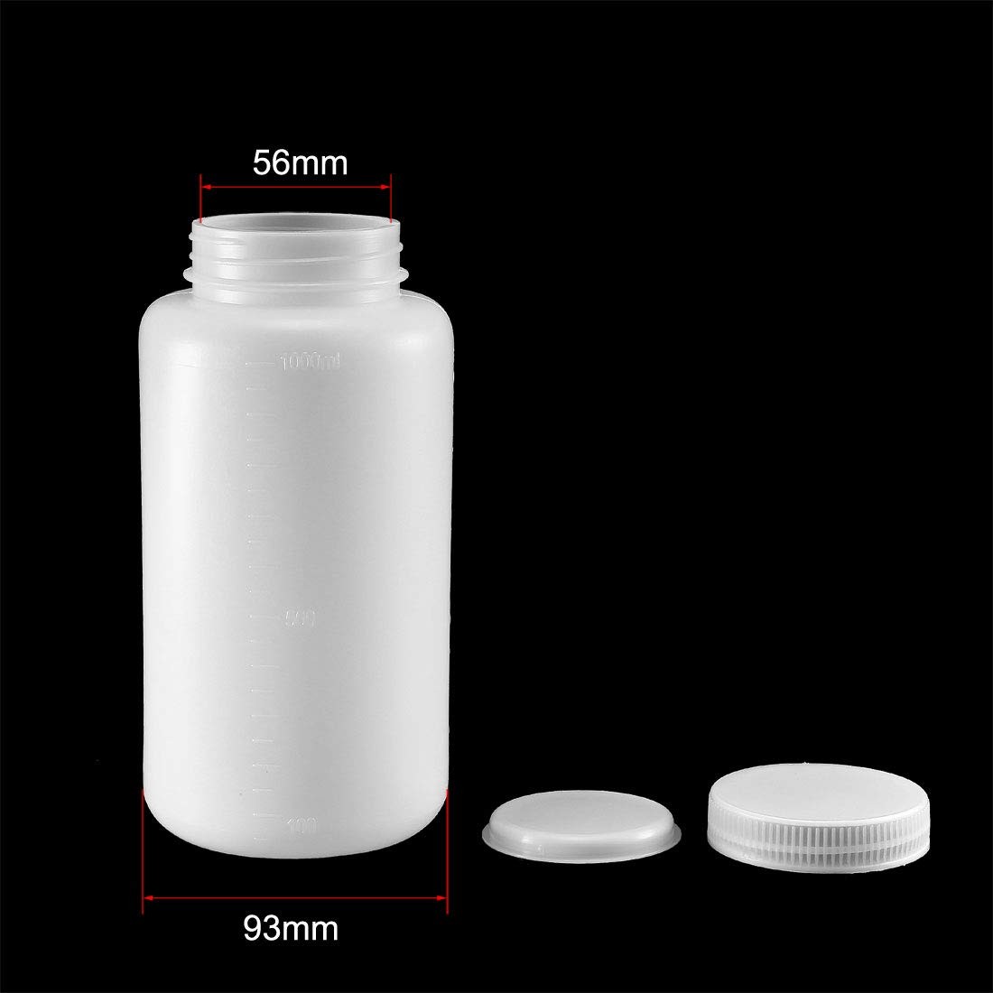uxcell Plastic Lab Chemical Reagent Bottle 1000ml/34oz Wide Mouth Sample Sealing