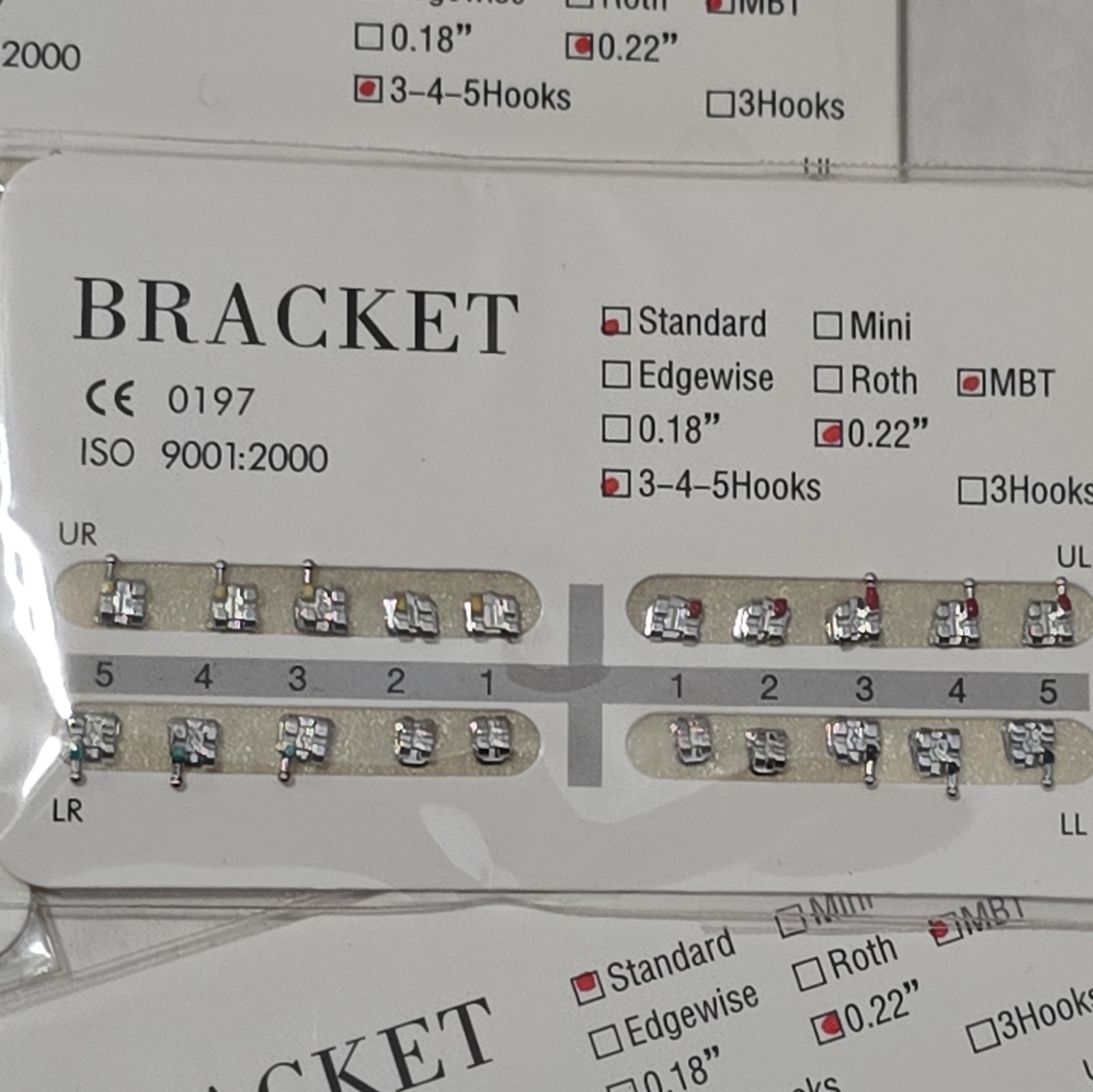 Braces 10 Packs/200 pcs Metal Standard MBT 022 Slot 3 4 5 Hooks Brackets