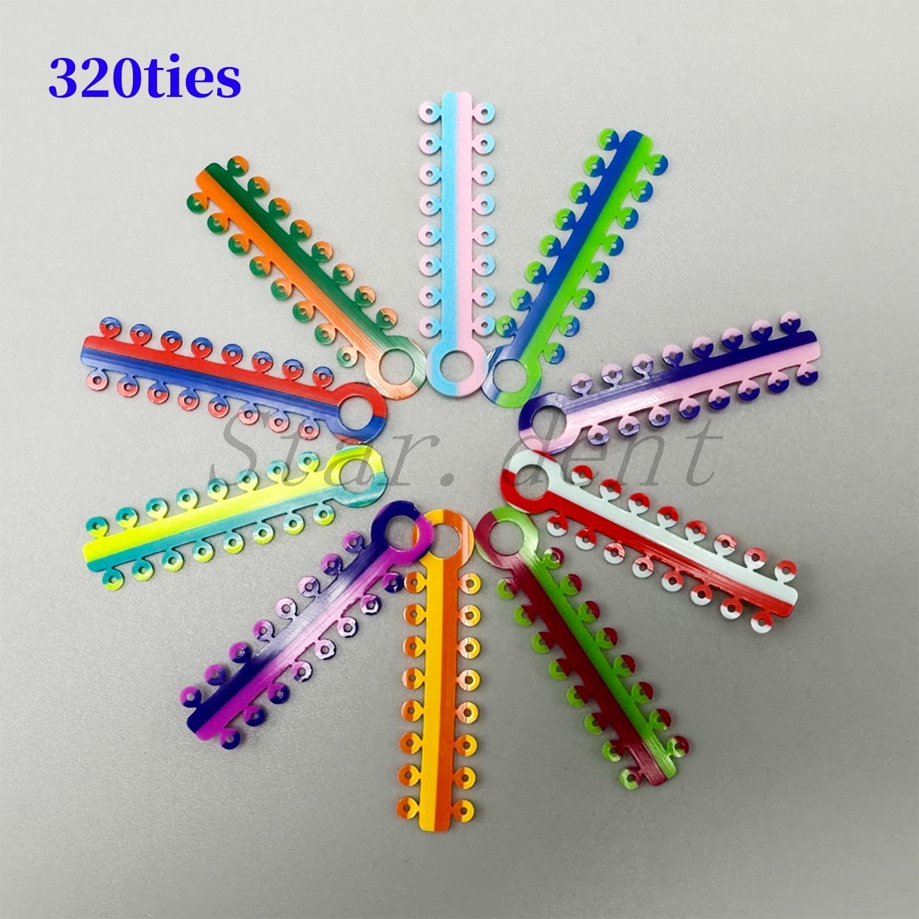 Dental Orthodontic Elastic Ligature Rubber Ties Bands Braces Single/Double Color